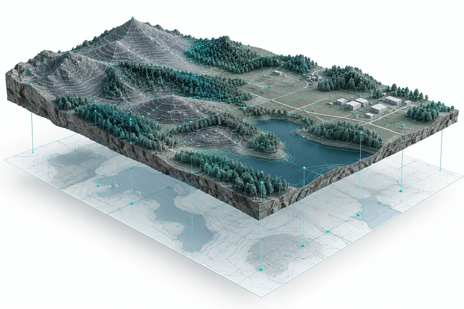 AI-generated concept illustration for Integrated Environment for Geophysical & Geospatial Surveying (2D); not a project result